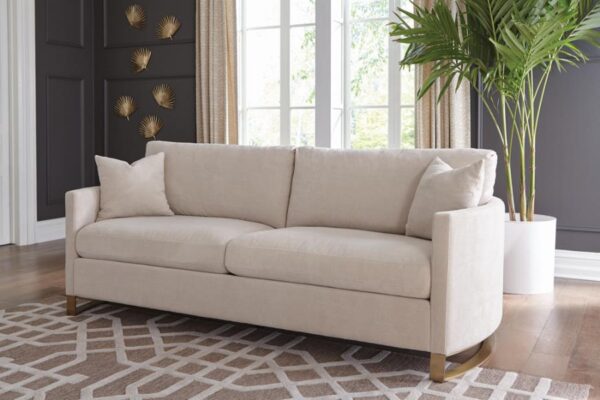 Corliss Upholstered Arched Arms Sofa Beige 508821 by Coaster Furniture - Image 5