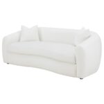 Isabella Upholstered Tight Back Sofa White 509871 by Coaster Furniture - Image 9