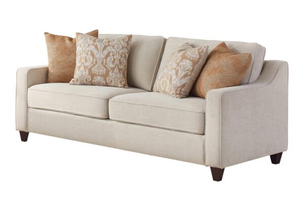 Christine upholstered cushion back sofa beige 552061 by coaster furniture. - Image 3