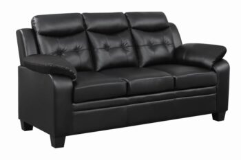 Finley tufted upholstered sofa black 506551 by coaster furniture