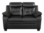 Finley Tufted Upholstered Loveseat Black 506552 by Coaster Furniture - Image 5