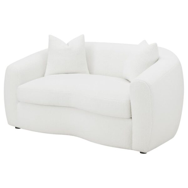 Isabella Upholstered Tight Back Loveseat White 509872 by Coaster Furniture - Image 8