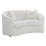 Rainn Upholstered Tight Back Loveseat Latte 509172 by Coaster Furniture