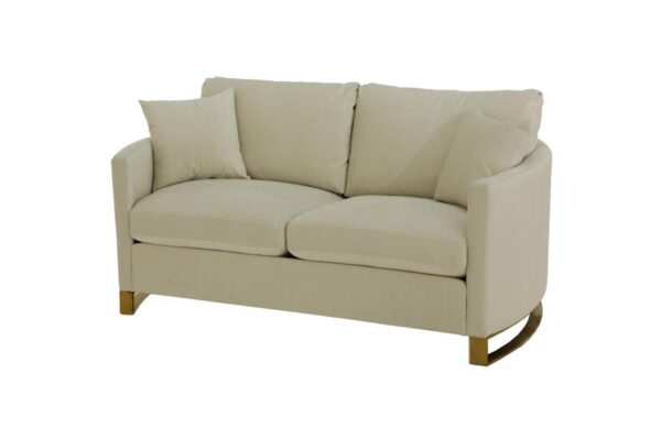 Corliss Upholstered Arched Arms Loveseat Beige 508822 by Coaster Furniture - Image 4