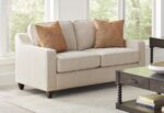 Christine Upholstered Cushion Back Loveseat Beige 552062 by Coaster Furniture