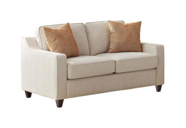 Christine Upholstered Cushion Back Loveseat Beige 552062 by Coaster Furniture - Image 3