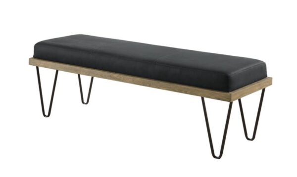 Chad Upholstered Bench with Hairpin Legs Dark Blue 501837 by Coaster Furniture - Image 2