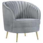 Sophia Upholstered Chair Gray and Gold 506866 by Coaster Furniture