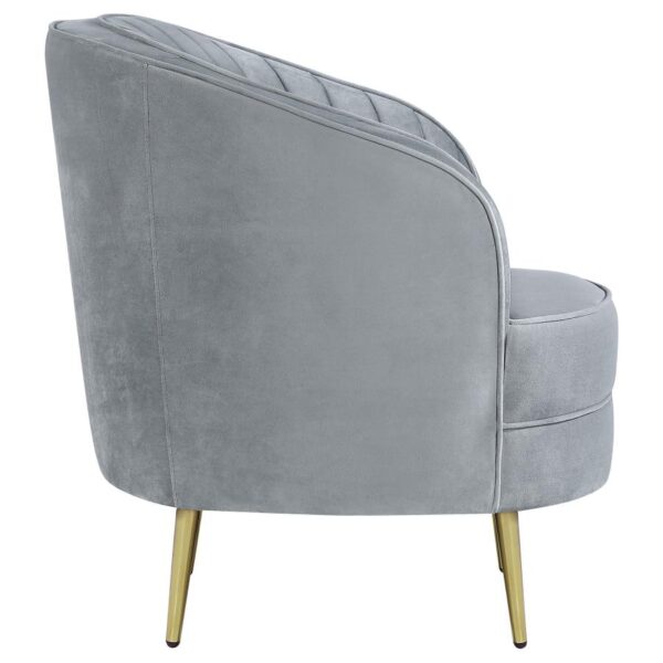 Sophia Upholstered Chair Gray and Gold 506866 by Coaster Furniture - Image 2