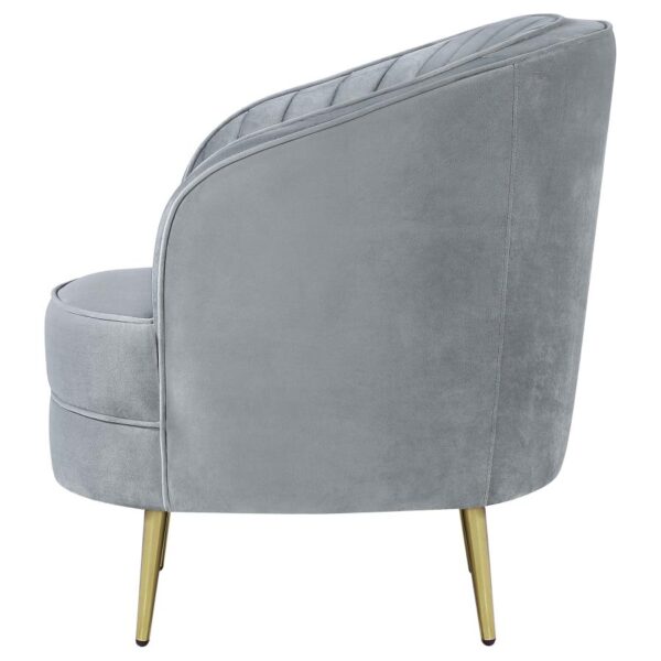 Sophia Upholstered Chair Gray and Gold 506866 by Coaster Furniture - Image 4