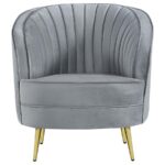 Sophia Upholstered Chair Gray and Gold 506866 by Coaster Furniture - Image 6