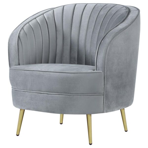 Sophia Upholstered Chair Gray and Gold 506866 by Coaster Furniture - Image 5