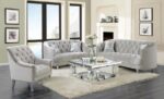 Avonlea Sloped Arm Tufted Chair Gray 508463 by Coaster Furniture - Image 2