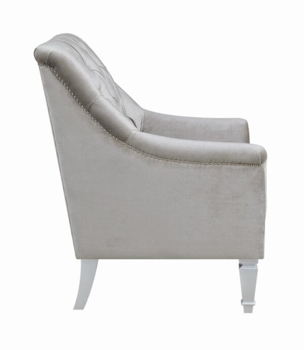 Avonlea Sloped Arm Tufted Chair Gray 508463 by Coaster Furniture - Image 4