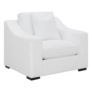 Ashlyn Upholstered Sloped Arms Chair White 509893 by Coaster Furniture