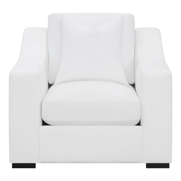 Ashlyn Upholstered Sloped Arms Chair White 509893 by Coaster Furniture - Image 2