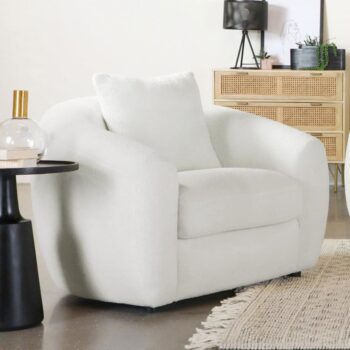 Isabella Upholstered Tight Back Chair White 509873 by Coaster Furniture