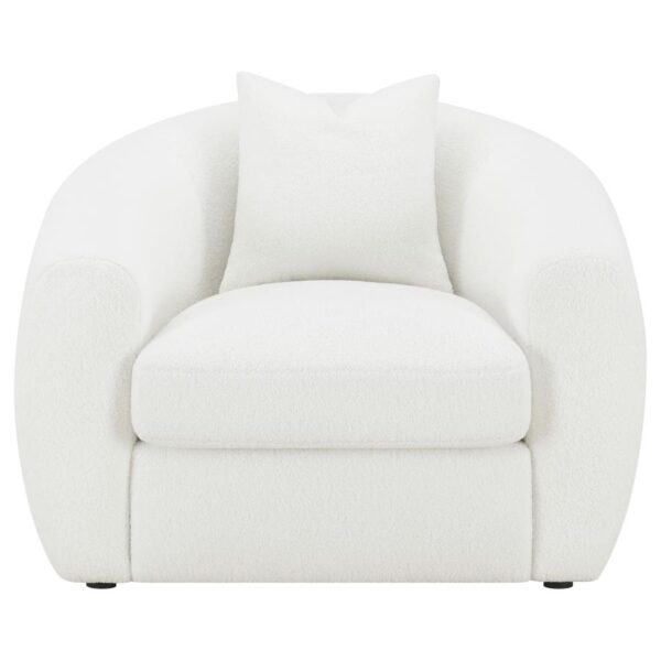 Isabella Upholstered Tight Back Chair White 509873 by Coaster Furniture - Image 7