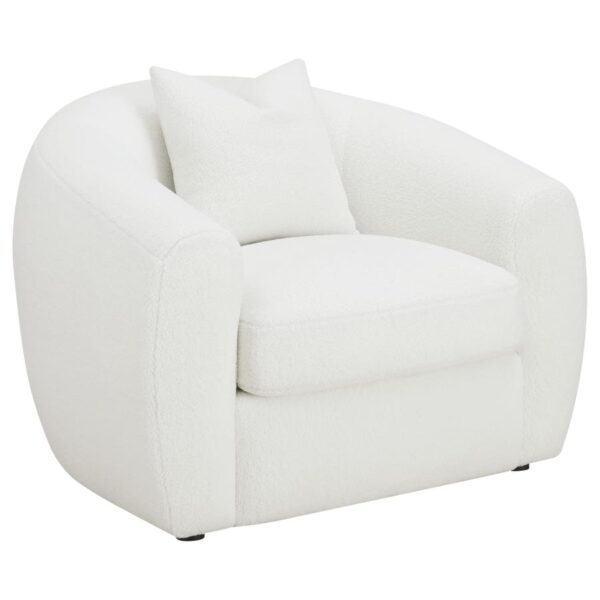 Isabella Upholstered Tight Back Chair White 509873 by Coaster Furniture - Image 8