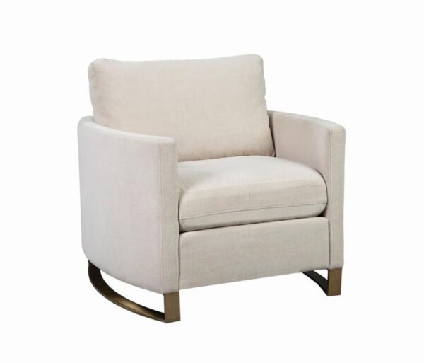 Corliss Upholstered Arched Arms Chair Beige 508823 by Coaster Furniture - Image 2