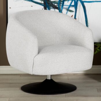 Upholstered Swivel Accent Chair Beige and Matte Black 905739 by Coaster Furniture 3