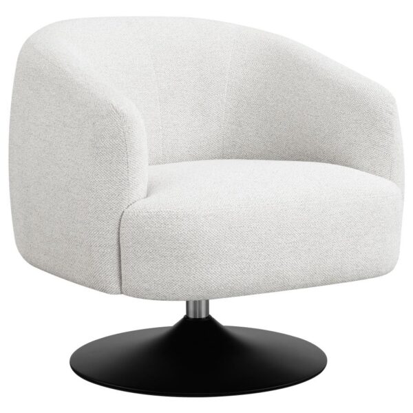 Upholstered Swivel Accent Chair Beige and Matte Black 905739 by Coaster Furniture - Image 2