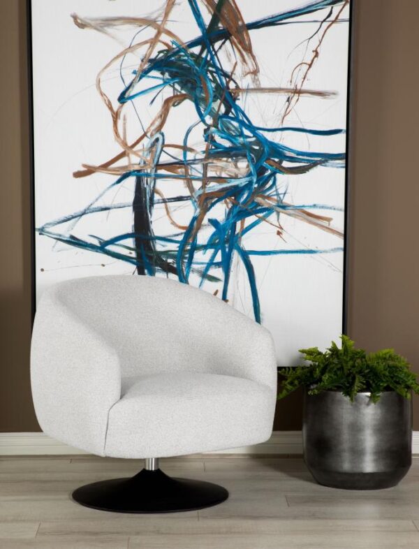 Upholstered Swivel Accent Chair Beige and Matte Black 905739 by Coaster Furniture - Image 3