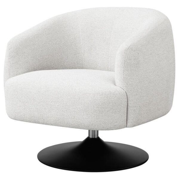 Upholstered Swivel Accent Chair Beige and Matte Black 905739 by Coaster Furniture - Image 11