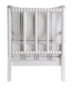 Upholstered Accent Chair with Spindle Accent White and Navy 903835 by Coaster Furniture - Image 4