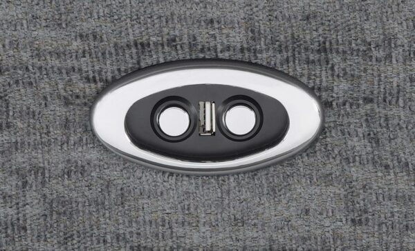 Charcoal Bahrain Upholstered Power Loveseat with Console 609542P by Coaster Furniture - Image 5