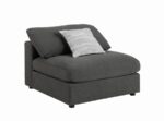 Serene Upholstered Armless Chair Charcoal  551324 by Coaster Furniture - Image 15