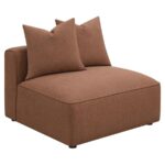 Jennifer Upholstered Tight Back Armless Chair Terracotta 551591 by Coaster Furniture
