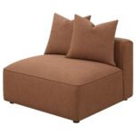 Jennifer Upholstered Tight Back Armless Chair Terracotta 551591 by Coaster Furniture - Image 6