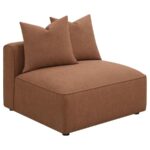 Jennifer Upholstered Tight Back Armless Chair Terracotta 551591 by Coaster Furniture - Image 9