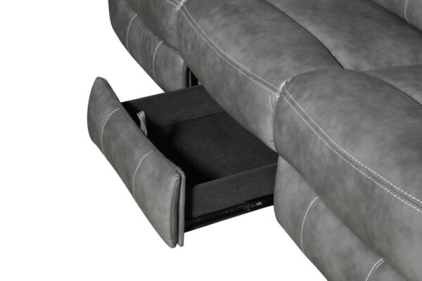 Conrad Upholstered Motion Sofa Cool Grey 650354 by Coaster Furniture - Image 5