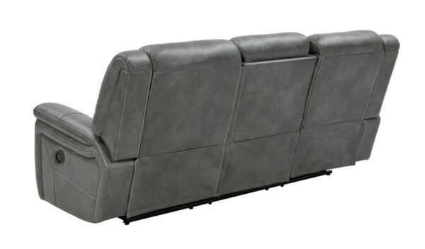 Conrad Upholstered Motion Sofa Cool Grey 650354 by Coaster Furniture - Image 9