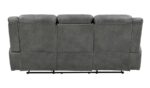 Conrad Upholstered Motion Sofa Cool Grey 650354 by Coaster Furniture - Image 8