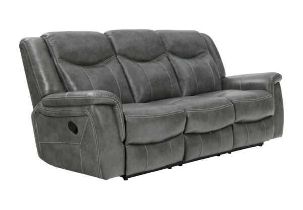 Conrad Upholstered Motion Sofa Cool Grey 650354 by Coaster Furniture - Image 12