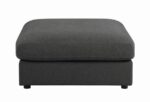 Serene upholstered rectangular ottoman charcoal 551326 by coaster furniture