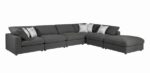 Serene upholstered rectangular ottoman charcoal 551326 by coaster furniture - Image 6