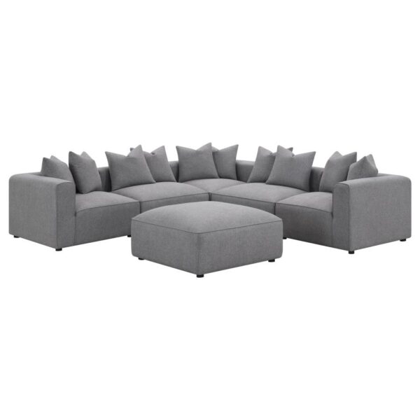 Jennifer square upholstered ottoman grey 551596 by coaster furniture - Image 3
