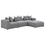 Jennifer square upholstered ottoman grey 551596 by coaster furniture - Image 4