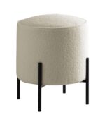 Round upholstered ottoman beige and matte black 905495 by coaster furniture 7