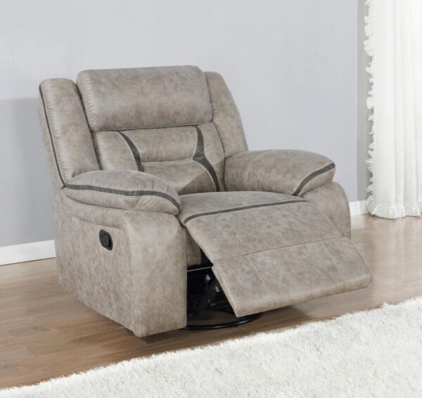 Greer Upholstered Tufted Back Glider Recliner 651353 by Coaster Furniture - Image 3