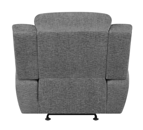 Bahrain Upholstered Glider Recliner Charcoal 609543 by Coaster Furniture - Image 3