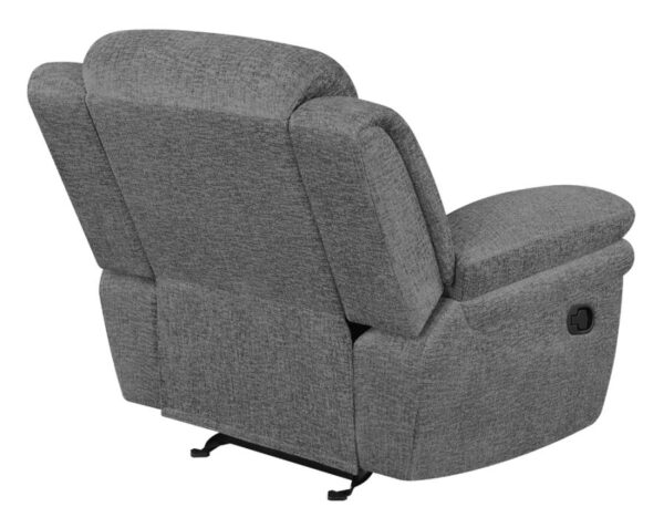 Bahrain Upholstered Glider Recliner Charcoal 609543 by Coaster Furniture - Image 4