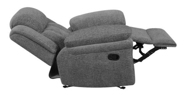 Bahrain Upholstered Glider Recliner Charcoal 609543 by Coaster Furniture - Image 7