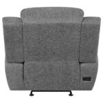 Bahrain Upholstered Power Glider Recliner Charcoal 609543P by Coaster Furniture - Image 5