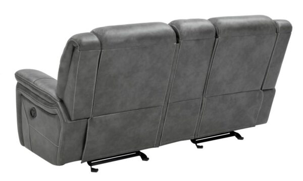 Conrad Upholstered Motion Loveseat Cool Gray 650355 by Coaster Furniture - Image 3