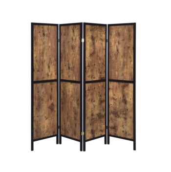 Deepika 4-panel Folding Screen Antique Nutmeg and Black 961413 by Coaster Furniture